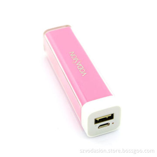 Colorful 2600mAh portable lipstick-shaped power bank for mobile phone